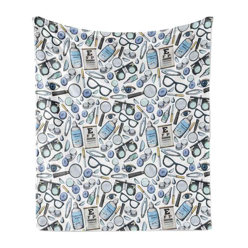 ブランケット メガネ柄 フランネル ふわふわ 柔らか 快適 あったか 保温性 ポリエステル 北欧風 ソファ..