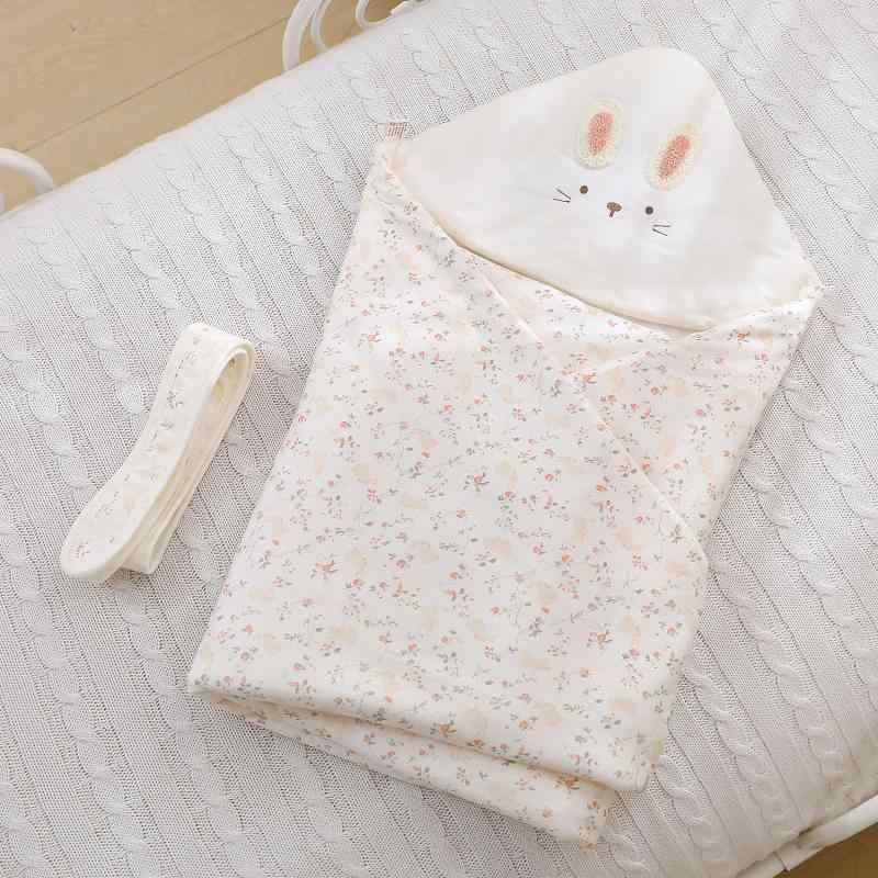 おくるみ 新生児 ベビー 赤ちゃん 綿100% コットン 春夏秋 薄手 キルティング フード付き 抱っこ布団 スワドル ブランケット 退院時 出産準備 お宮参り