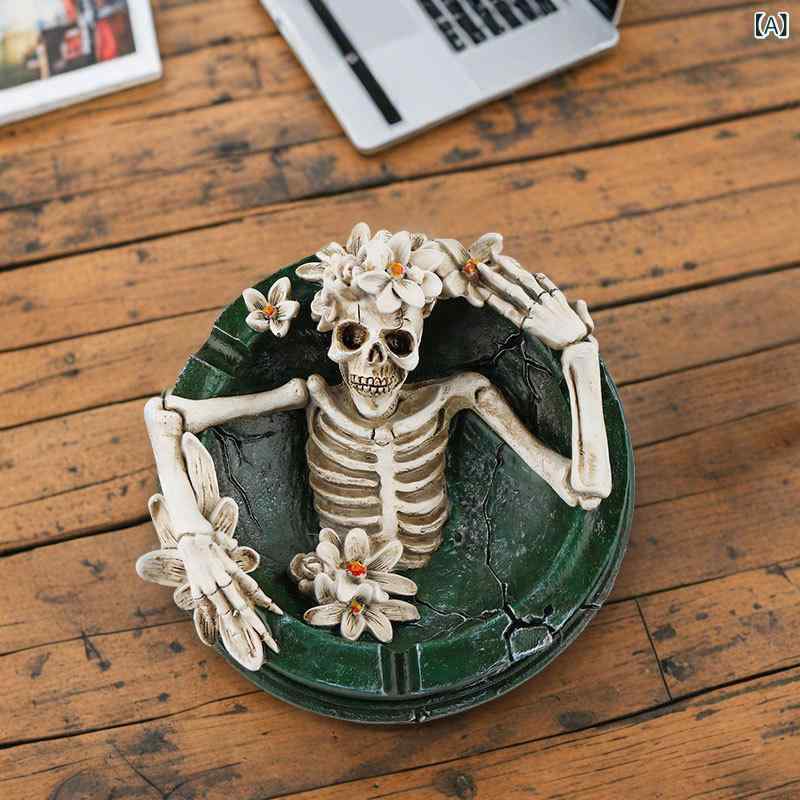 ・カテゴリ: 樹脂工芸品・スタイル: 現代ミニマル・主な素材: 合成樹脂、樹脂・カラー展開: 花骸骨灰皿、骸骨灰皿、コブラ灰皿、ブラックコブラ灰皿、肺型灰皿、開花骸骨灰皿