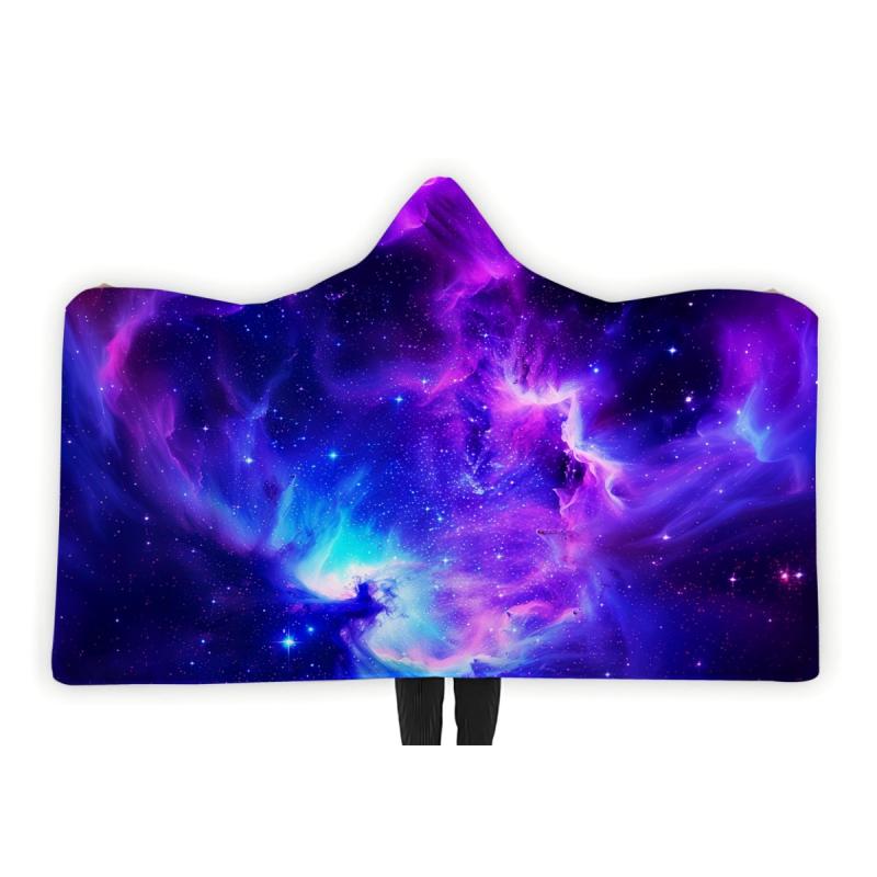 着る毛布宇宙柄ユニーク柄フランネル...