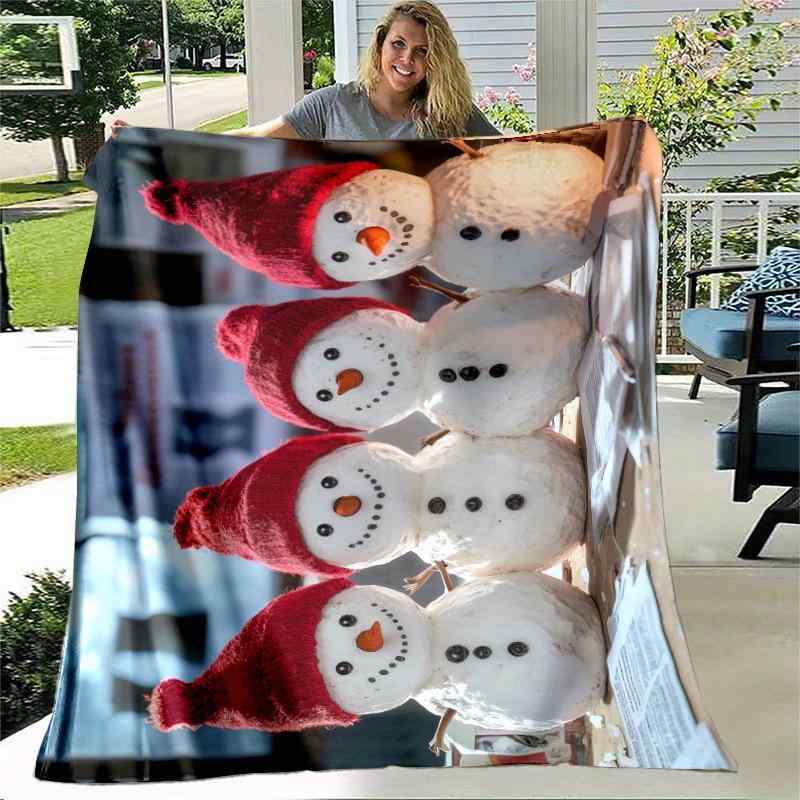 毛布ブランケットクリスマス雪だるま...