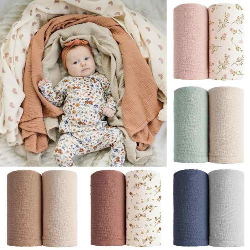 おくるみ 新生児 ベビー 赤ちゃん ダブルガーゼ 花柄 プリント ブランケット コットン 綿100% 秋冬 通..