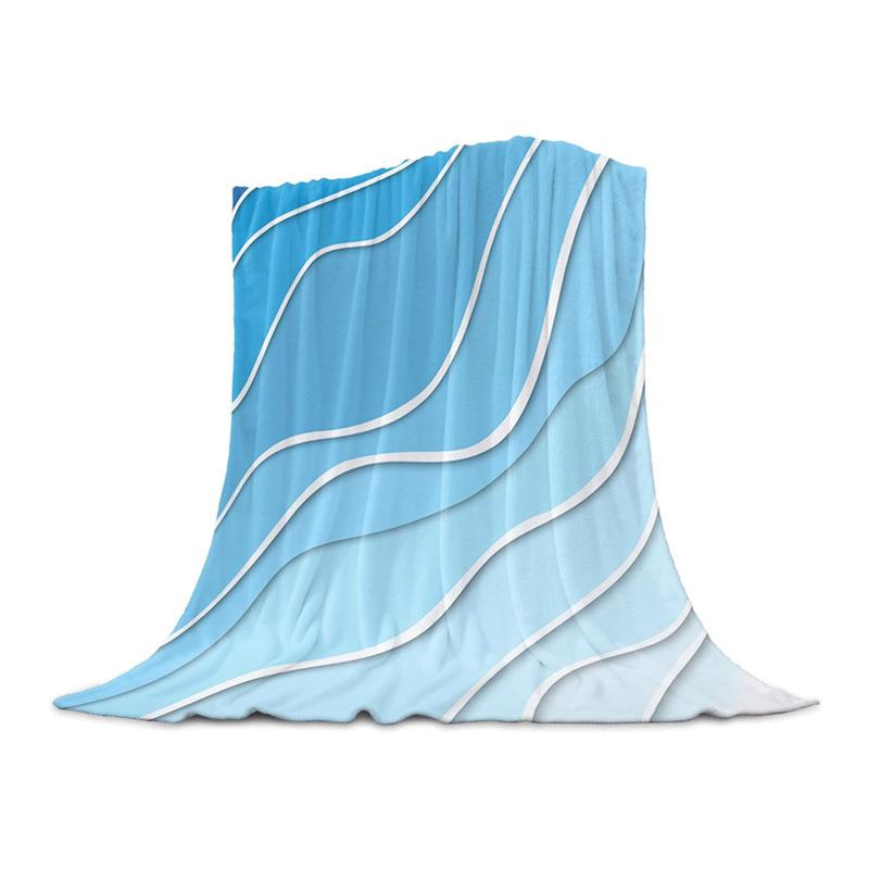 ブランケット カラフル ライン 幾何学模様 ブルー グリーン ピンク フランネル毛布 ポリエステル 寝室 リビング ベッド ソファ インテリア オールシーズン 現代的 シンプル