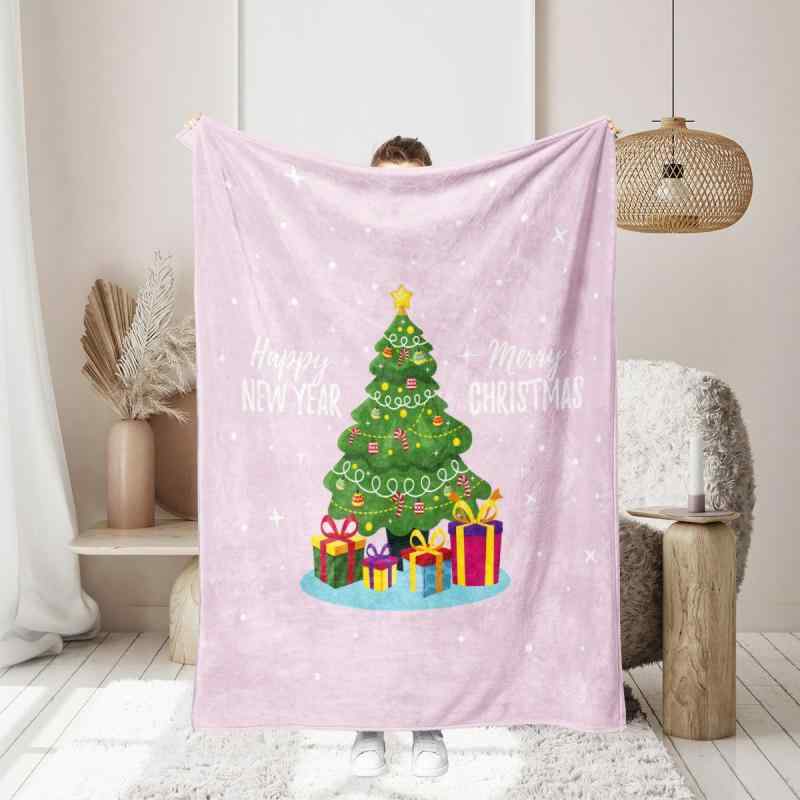 毛布 ブランケット クリスマス柄 デジタルプリント キャラクター柄 かわいい フランネル ポリエステル 厚手 両面ボア ふわふわ 暖かい お昼寝 ソファ リビング ひざ掛け