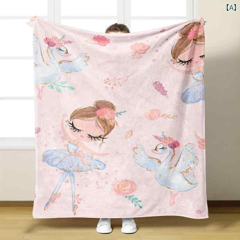 毛布 かわいい 女の子 バレエ キャラクター柄 やわらか ふわふわ 肌触り良い 軽量 ブランケット ひざ掛け ソファカバー 旅行 アウトドア レジャー 春秋 2