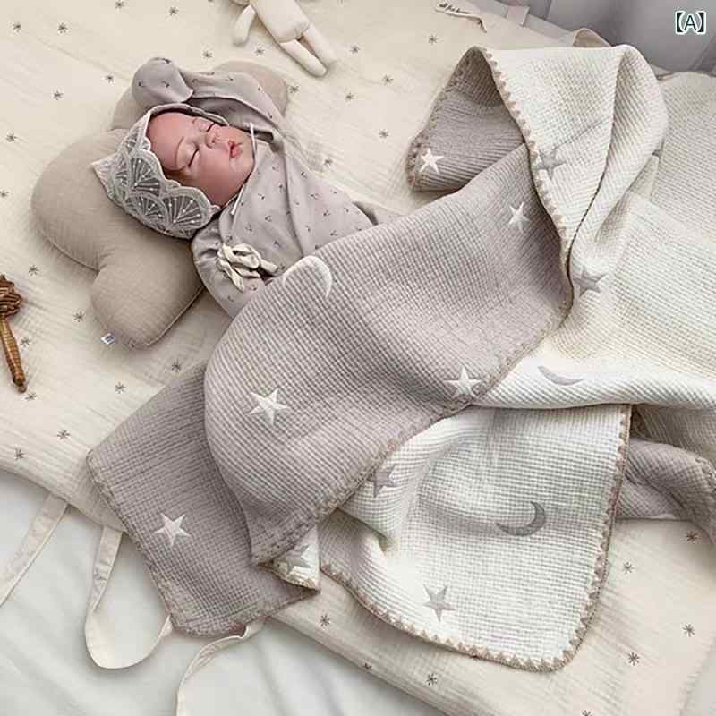 おくるみ ベビー 綿100% 手刺繍 リバーシブル 多機能 新生児 赤ちゃん ブランケッ...
