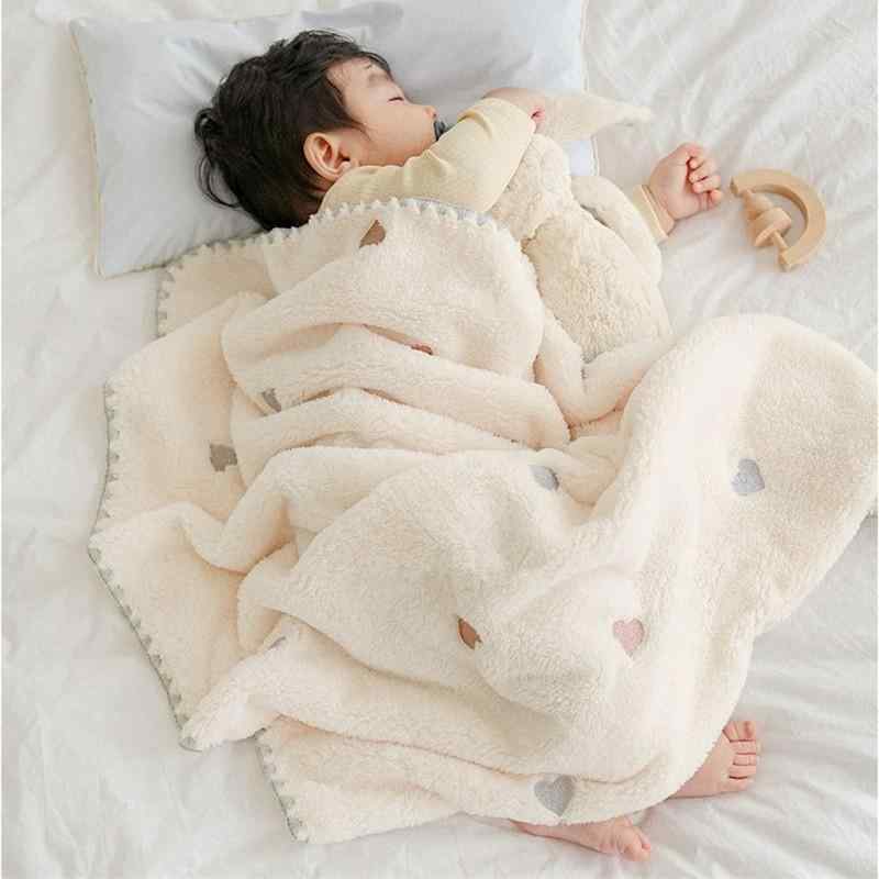 ベビー 毛布 赤ちゃん 新生児 フランネル おくるみ 秋冬 暖かい 柔らか 肌に優しい 幼稚園 保育園 お昼寝 ブランケット おしゃれ かわいい 刺繍