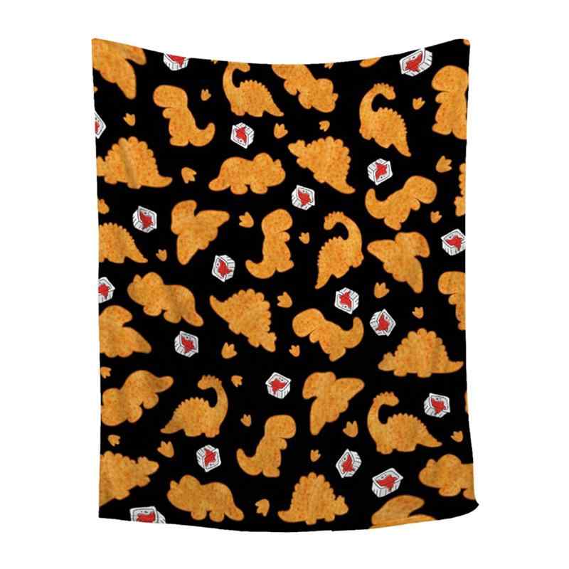 ブランケット 恐竜 クッキー フライドチキン スナック ポップ柄 フランネル 毛布 ポリエステル 快適 軽..
