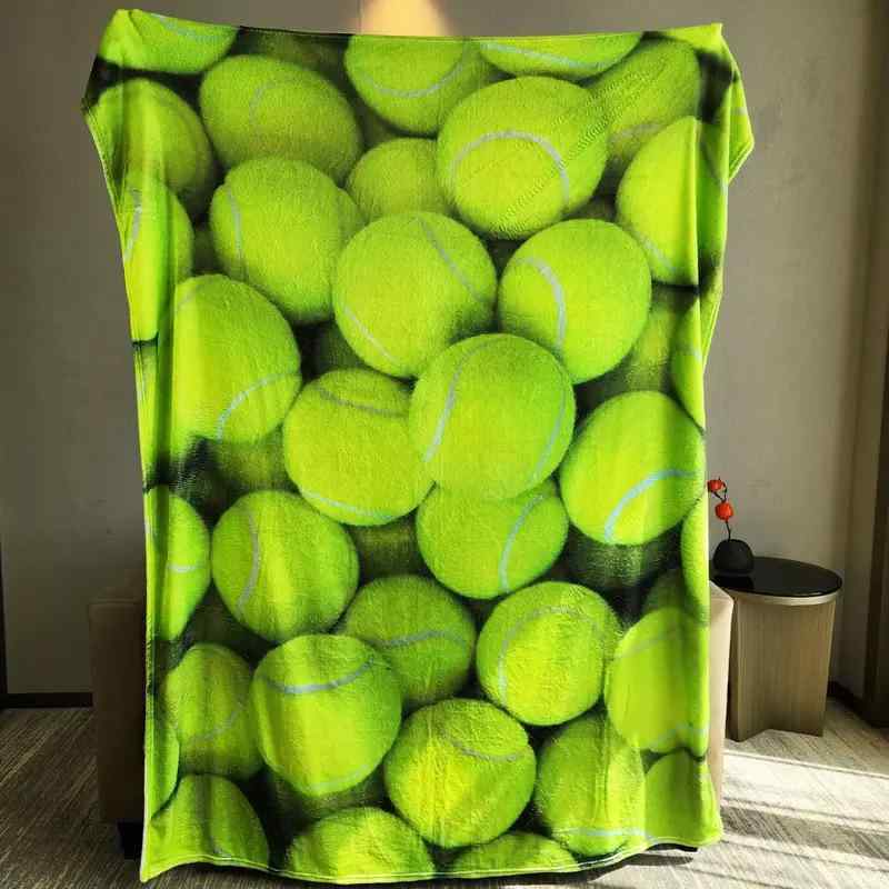 毛布 ブランケット 3D テニス柄 フランネル ひざ掛け 快適 保温性 ふわふわ ポリエステル アウトドア ..