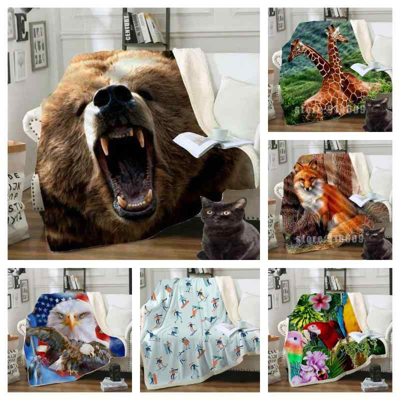 ブランケット 毛布 動物柄 キャラクター ポーラーフリース 軽量 保温 柔らか ふわふわ 肌触り ひざ掛け..