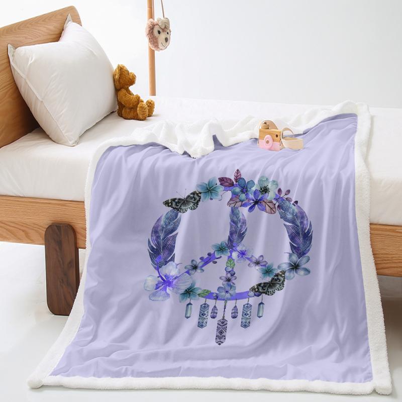 毛布 女の子 ガールズ 風鈴柄 3Dデジタルプリント 厚手 シープボア クリスタルベルベット ふわふわ 超極細繊維 ブランケット あったか 柔らか 肌触り抜群 秋冬 防寒 リビング お昼寝 大判