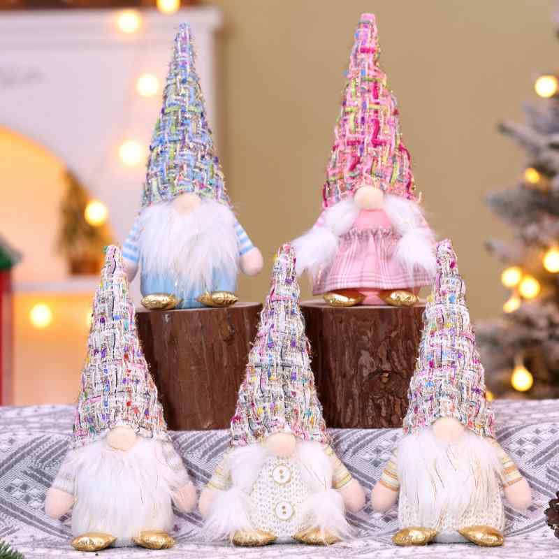 クリスマス 飾り 顔なし ノーム ドワーフ 立ちポーズ ぬいぐるみ 布製 置物 フィギュア オーナメント かわいい 卓上 インテリア プレゼント