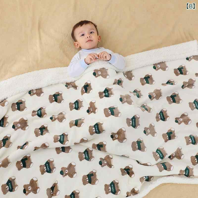 ブランケット ベビー 子供用 フランネル 二重 厚手 やわらか ふわふわ 快適 あった...