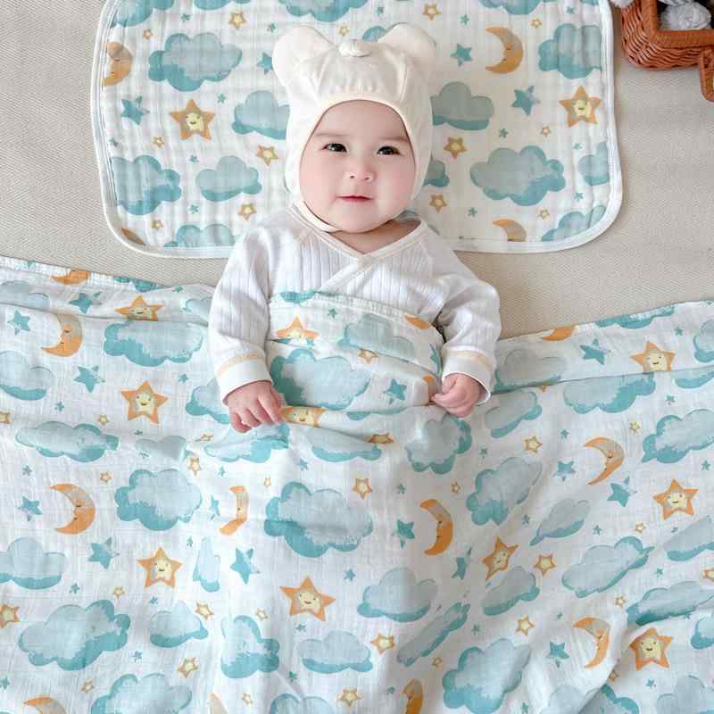 おくるみ ベビー 新生児 幼児向け 竹綿 ガーゼ ブランケット バスタオル 大判 120cm 正方形 吸水性 速..