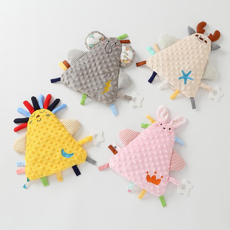 ベビー 安眠ブランケット ハンドパペット ぬいぐるみ 口に入れても安心 歯固め 寝かしつけ 睡眠補助 ドットボア 綿 やわらか ふわふわ アニマル 動物モチーフ