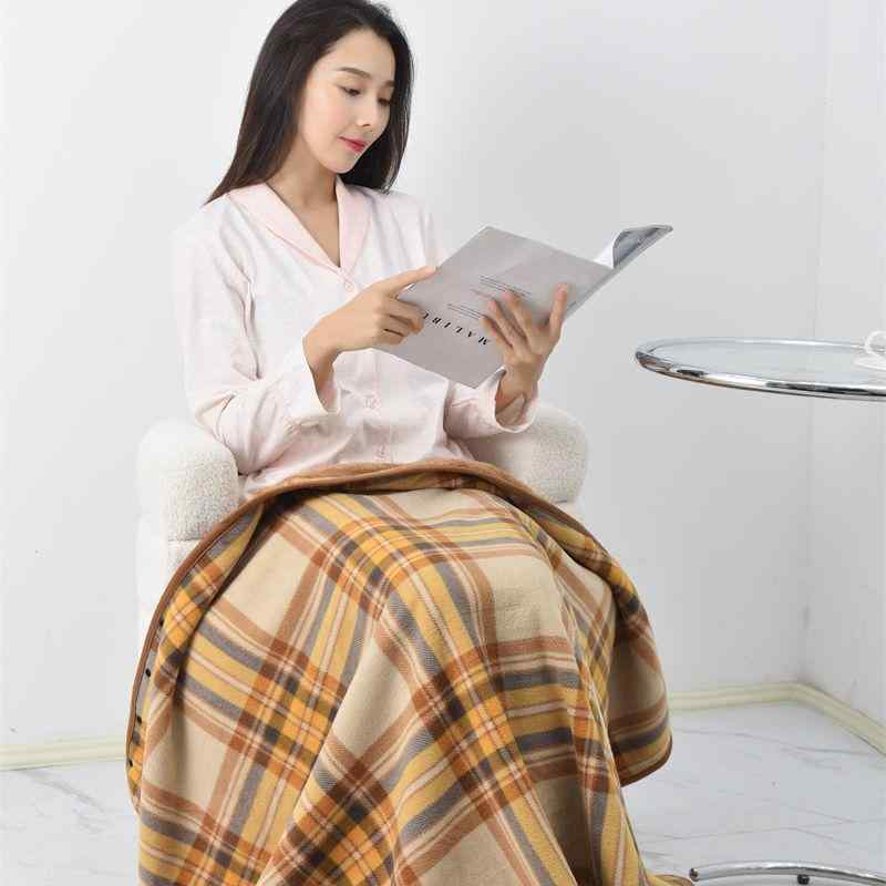 Rakuten - ブランケット ひざ掛け フランネル スナップボタン 発熱 保温 多機能 ショール 肩掛け ポンチョ オフィス 車内 リビング 暖かい ふわふわ ソフト 秋冬 防寒 チェック ストライプ