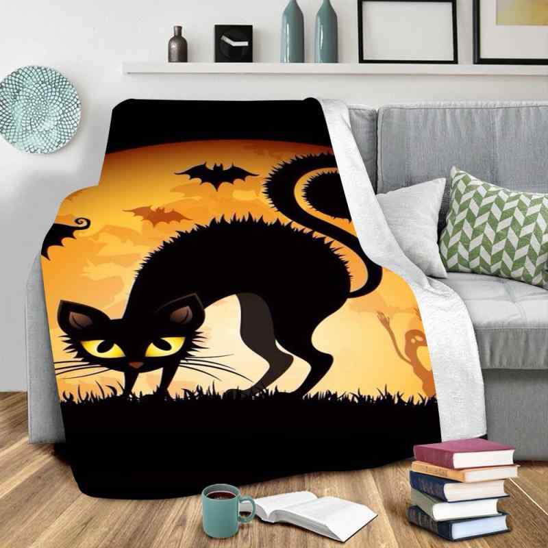 ブランケット 厚手 二重構造 3Dデジタルプリント ポリエステル素材 ソファカバー マルチカバー ベッドスロー ひざ掛け 大判 ハロウィン柄 総柄 ユニークデザイン 秋冬 あったか 保温 インテリア モダン(x2)
