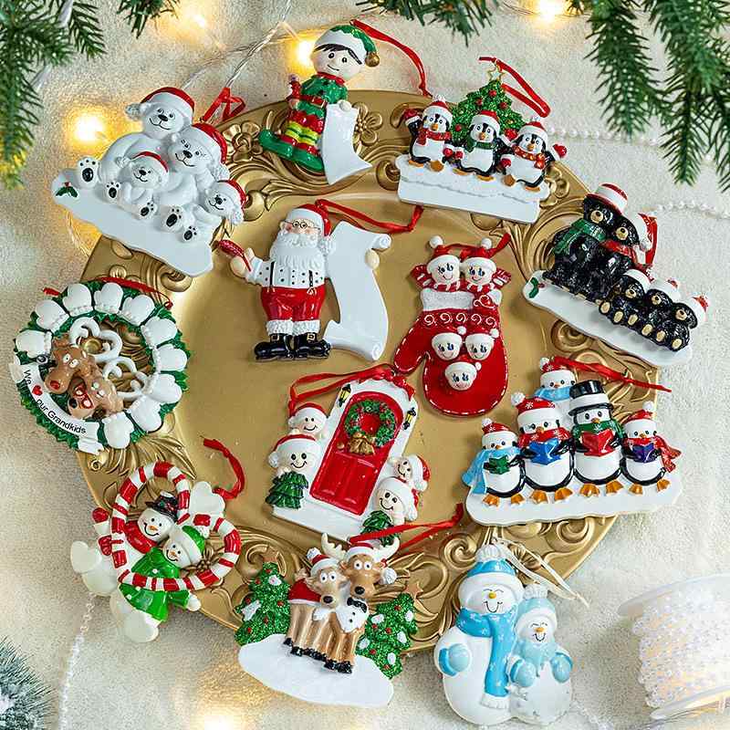 Other - クリスマスオーナメント 樹脂製 レジン 手描き クリスマス帽子 クロクマ 複数体 かわいい クラシック おしゃれ 吊り下げ デコレーション クリスマスツリー 卓上 プレゼント