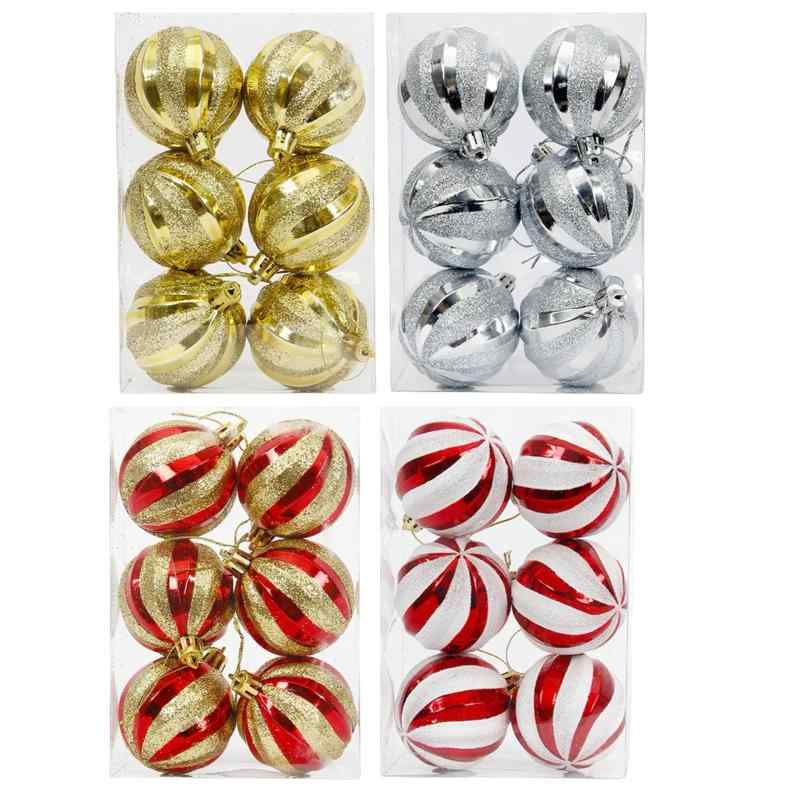 クリスマスオーナメント クリスマスボール ボールオーナメント 6cm 6個セット 電気メッキ加工 手描き プラスチック製 デコレーション 飾り付け クリスマスツリー ツリー飾り パーティー イベント 上品 赤 レッド