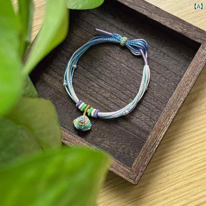 ブレスレット レディース メンズ エスニック風 ハンドメイド 手編み ロープ カラフル アクセサリー 組み紐 端午の節句