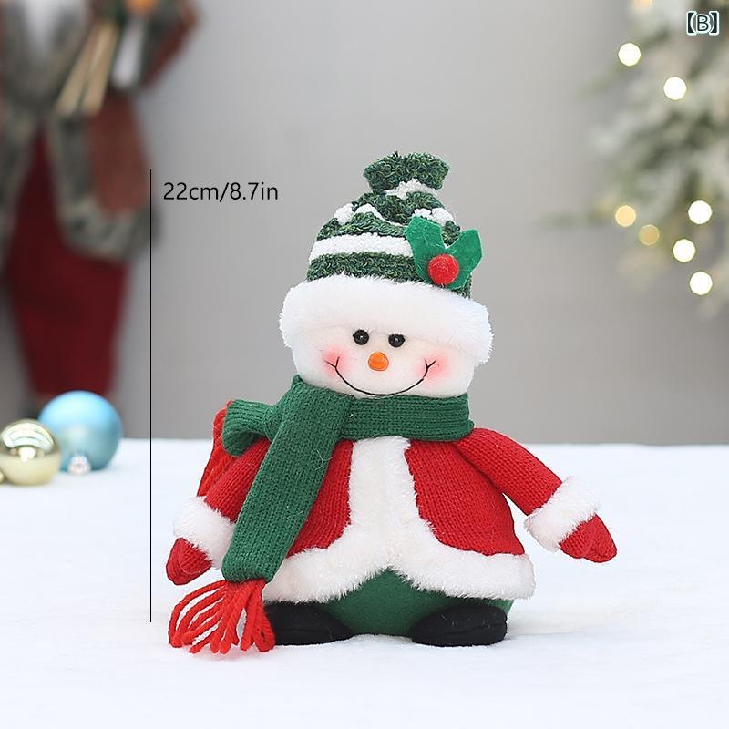 クリスマス オーナメント サンタ 雪だるま トナカイ 布製 ぬいぐるみ 定番 赤緑カラー ミニ マスコット インテリア デコレーション 飾り 雑貨