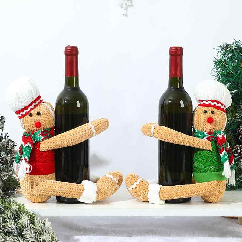クリスマス装飾 ジンジャーブレッドマン コック帽 カーテンクリップ ワインボトルデコレーション 室内 ディスプレイ 壁飾り 可愛い おしゃれ ファブリック 立体 オーナメント ユニーク