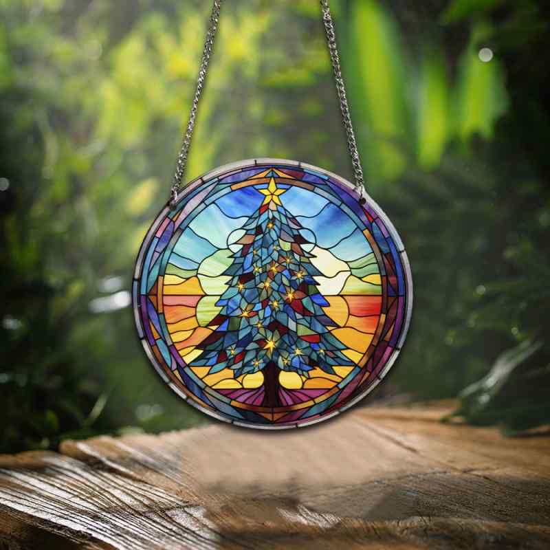 クリスマス ドアプレート 吊り下げオーナメント レトロ アンティーク風 カラフル アクリル製 クリスマ..