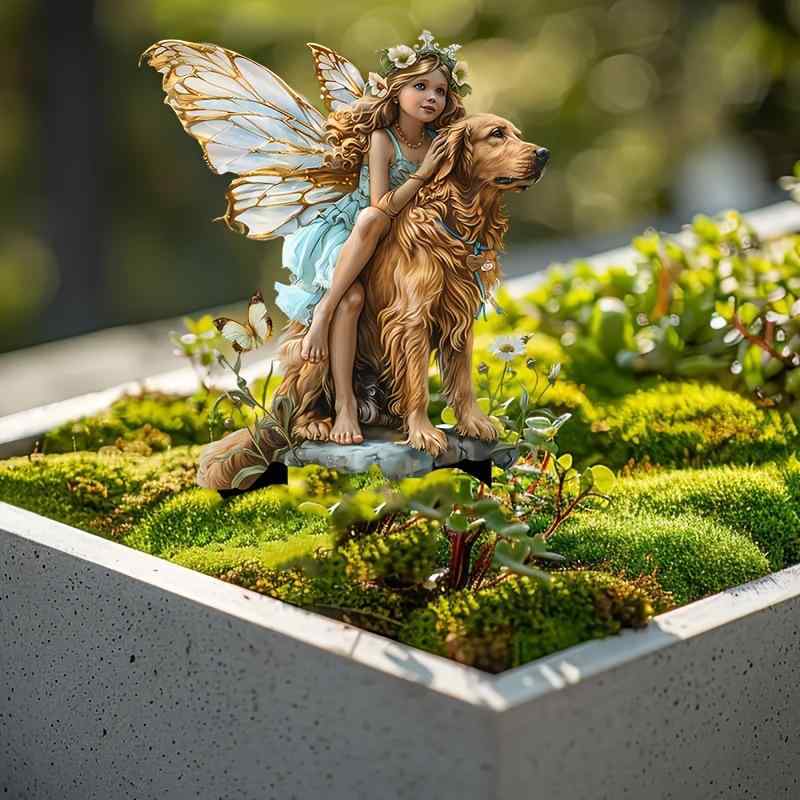 ガーデンピック 女の子 アクリル製 金髪ガール クリスマス 庭 屋外用 デコレーション ガーデンオーナメ..