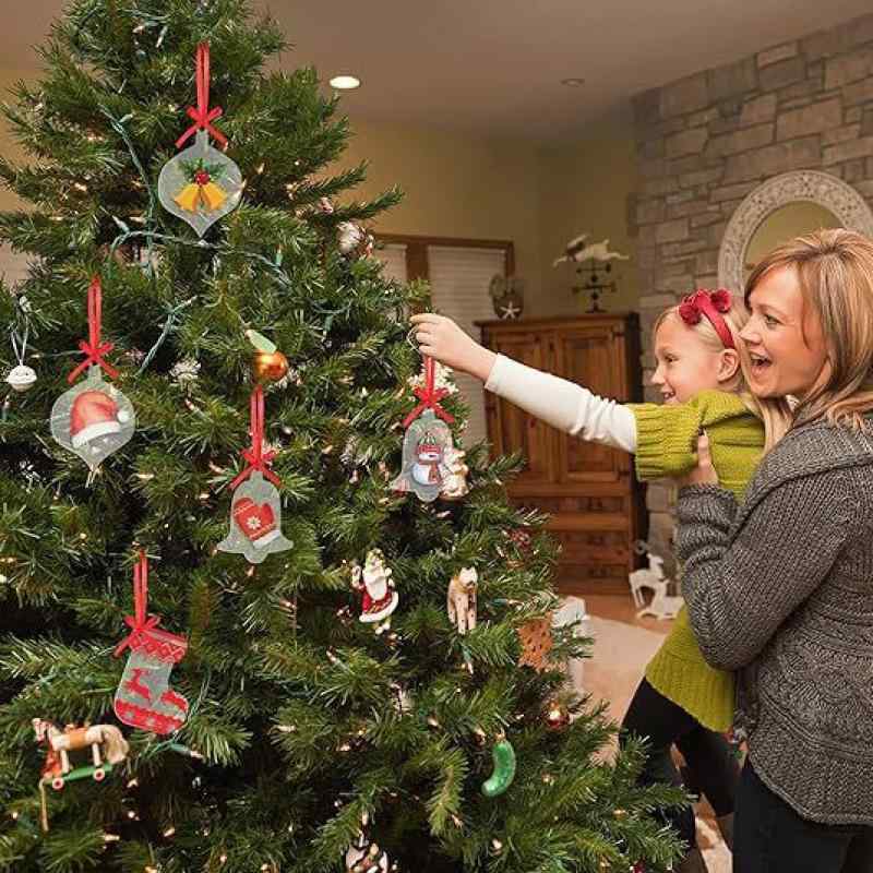 オーナメント 30枚 透明 無地 アクリルプレート ブランク素地 クリスマス 吊り下げ飾り DIYクラフト ハンドメイド材料(x2)