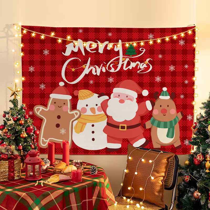 タペストリー クリスマス 壁掛け 飾り デコレーション 撮影 背景布 フォトブース パーティー イベント 店舗装飾 ポリエステル おしゃれ アメリカン 雰囲気作り