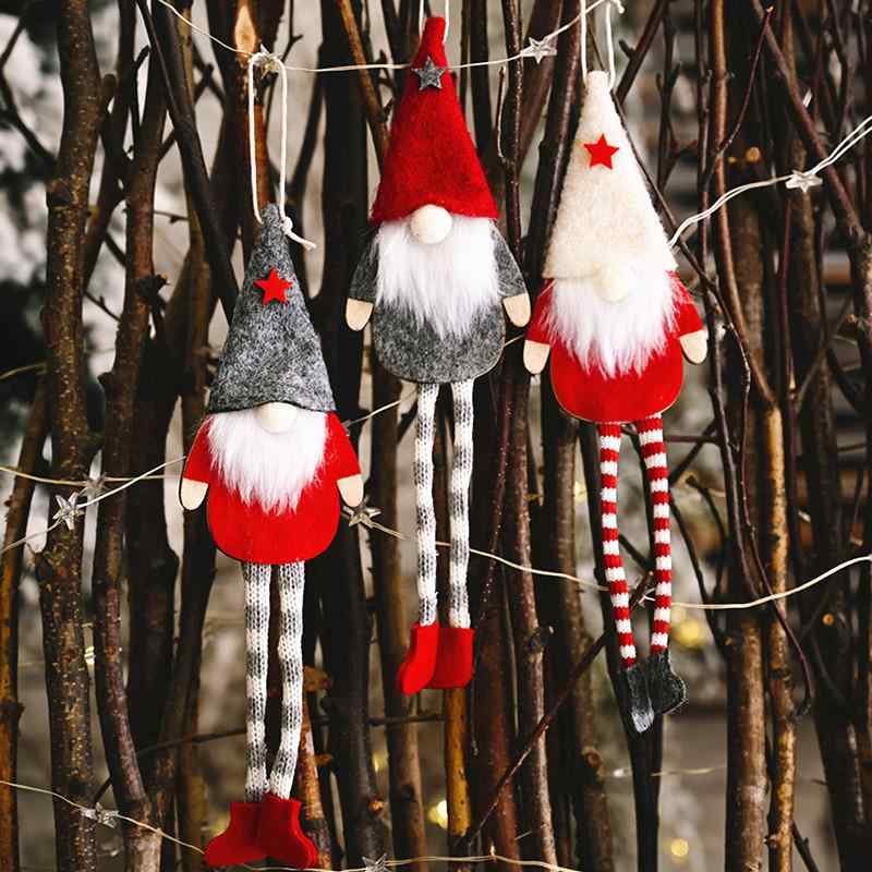 クリスマスオーナメント ノーム人形 フェイスレス ロングレッグ ぶら下がり マスコット 北欧 おしゃれ かわいい デコレーション ギフト