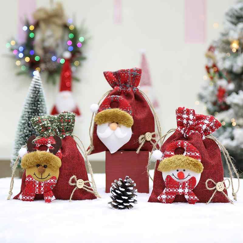 ギフトバッグ クリスマス クリスマスイブ プレゼント アップル キャンディ 手提げ 包装ボックス キャラクター かわいい 布製 麻布 おしゃれ ラッピング オーナメント