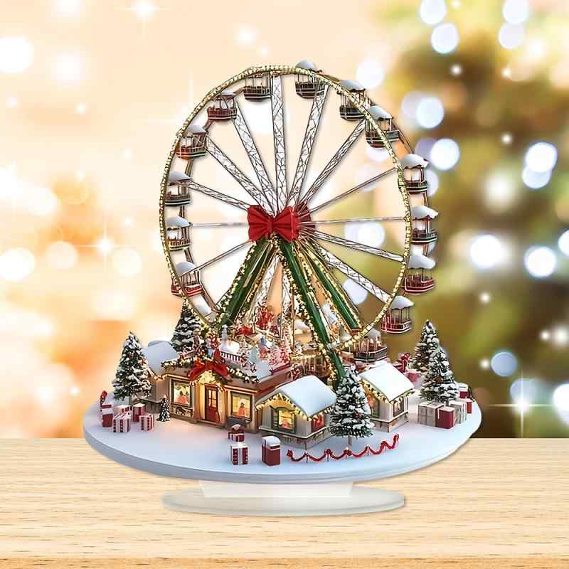 樂天商城 - アクリルオブジェ クリスマス 観覧車 インテリア飾り ユニーク 幾何学デザイン プリント加工 クラフト ヨーロピアン パーティー装飾