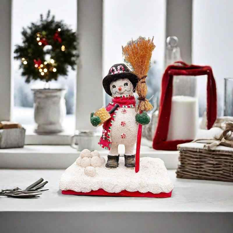 クリスマス 置物 サンタクロース スノーマン フィギュア プレゼント ホウキ 飾り オブジェ レジン 樹脂..