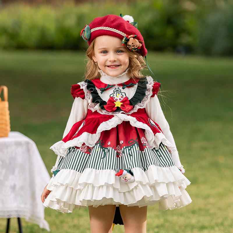 ワンピース キッズ 女の子 子供服 ロリータドレス クリスマス パーティー イベント 秋冬 ふんわり パニ..