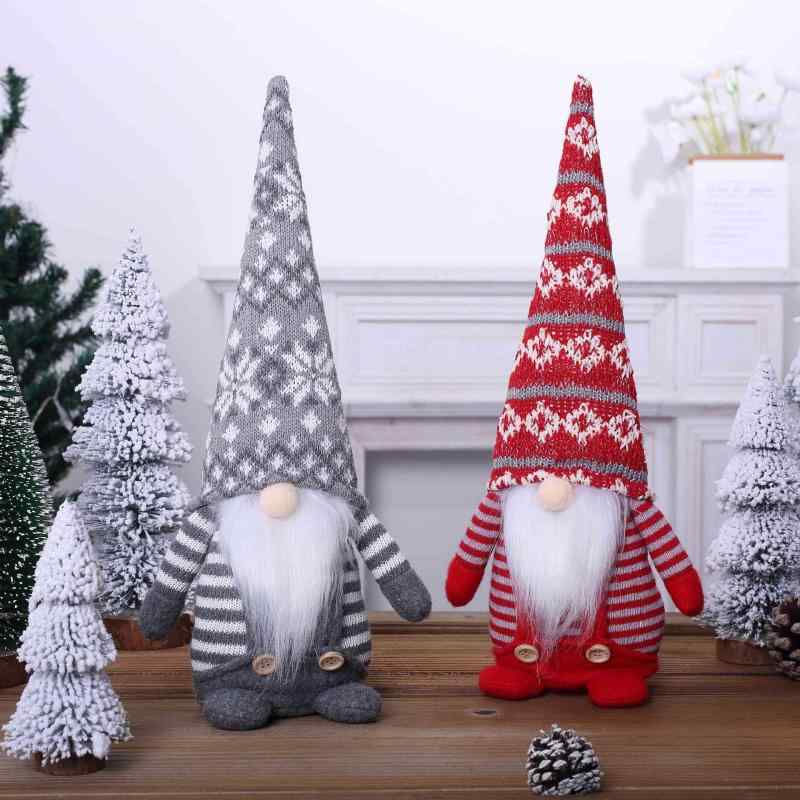 Ceremony, Events Services - クリスマス飾り 北欧 フェイスレスドール もこもこ ニット ルドルフ 人形 ドール 置物 オブジェ かわいい おしゃれ インテリア リビング 玄関 布製 ファブリック レッド グレー プレゼント ギフト