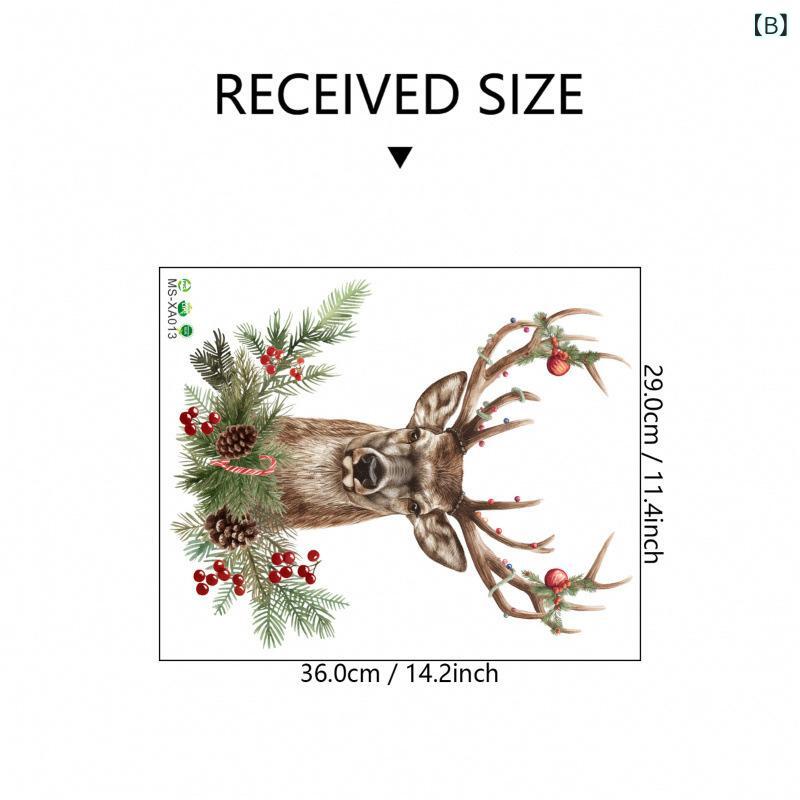 ウォールステッカー キャラクター サンタクロース トナカイ クリスマスツリー クリスマスパーティー 飾り付け 店舗 ショーウィンドウ 部屋 デコレーション リビング 寝室 子供部屋 玄関 壁紙シール インテリア雑貨 3