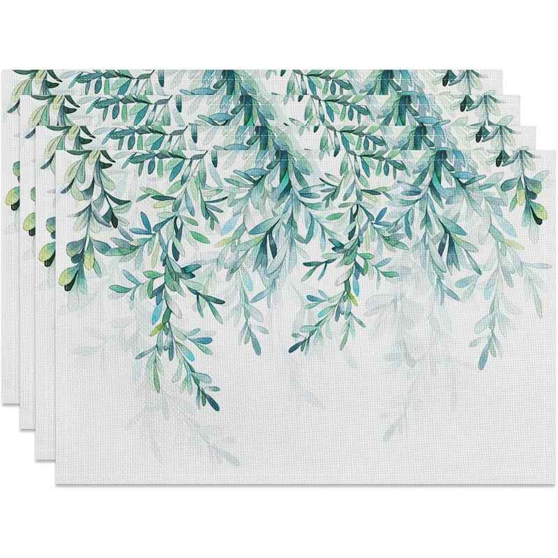 ランチョンマット ポリエステル 水彩画風 花柄 ボタニカルデザイン 春夏 食卓 リビング ダイニング キ..