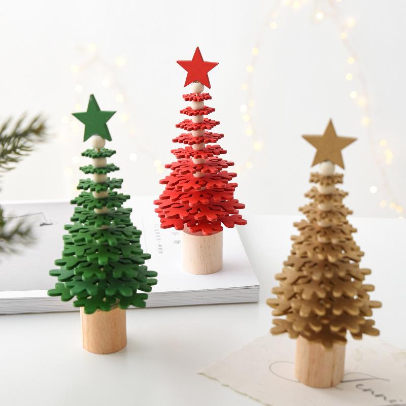 Ceremony, Events Services - クリスマスツリー ミニ 木製 卓上 オブジェ かわいい クリスマス デコレーション レッド グリーン ゴールド インテリア イベント 装飾品 プレゼント