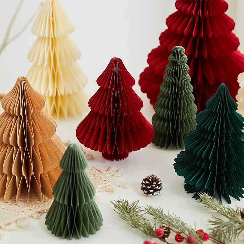 クリスマスツリー ハニカムペーパー製 卓上オーナメント デコレーション 撮影小物 松 パイン 立体オブジェ おしゃれ かわいい クリスマスパーティー 冬