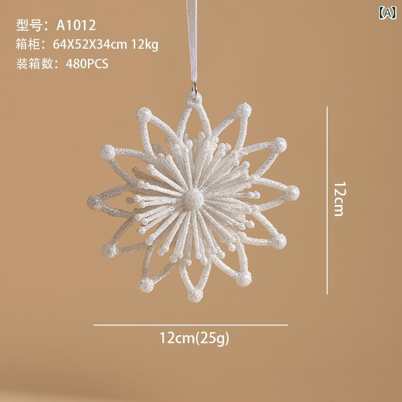 クリスマスオーナメント グリッター ホワイト アクリル 高級感 スターバースト 雪の結晶 楽器モチーフ 吊り下げ装飾 2