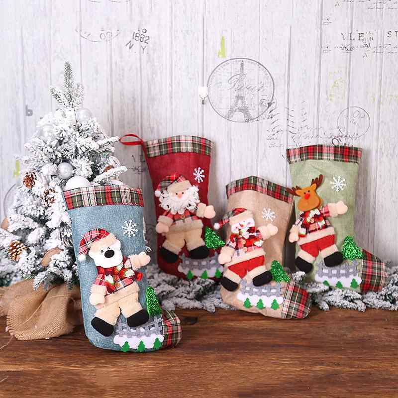 Rakuten - クリスマスソックス プレゼント靴下 大サイズ 踊る人形 ダンスぬいぐるみ ギフトバッグ お菓子入れ 吊り下げオーナメント 冬