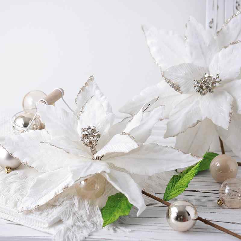 造花 クリスマスフラワー 40cm 超大型 ジャンボ 高級感 染め ファブリック アレンジメント 花材 クリスマスツリー 飾り付け オーナメント デコレーション