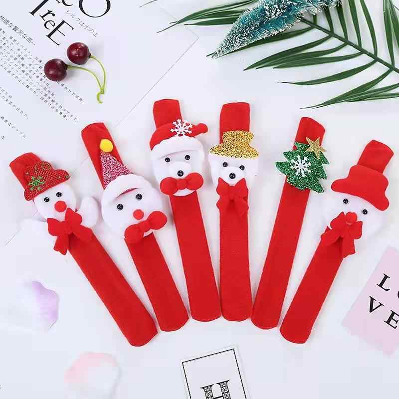 圣诞节装饰品 - ブレスレット キッズ クリスマス スナップバンド ぬいぐるみ サンタクロース アニメ キャラクター 光る ソフトタッチ 子供用 冬 イベント パーティー 飾り デコレーション プレゼント アソート