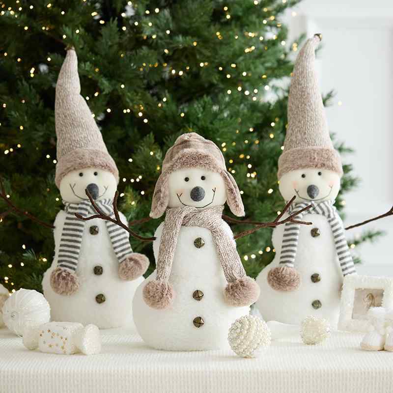 クリスマス飾り 雪だるま ぬいぐるみ 人形 デコレーション 置物 オブジェ 韓国風 おしゃれ かわいい 布製 卓上 デスクトップ 部屋飾り インテリア小物 イベント装飾