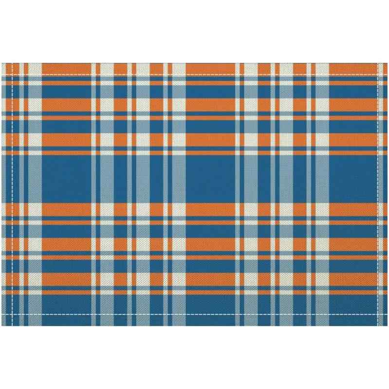 ランチョンマット 麻 リネン チェック 格子柄 冬 ウィンター ホリデー クリスマス パーティー キッチン ダイニング ポリエステル モダン シンプル(x4)