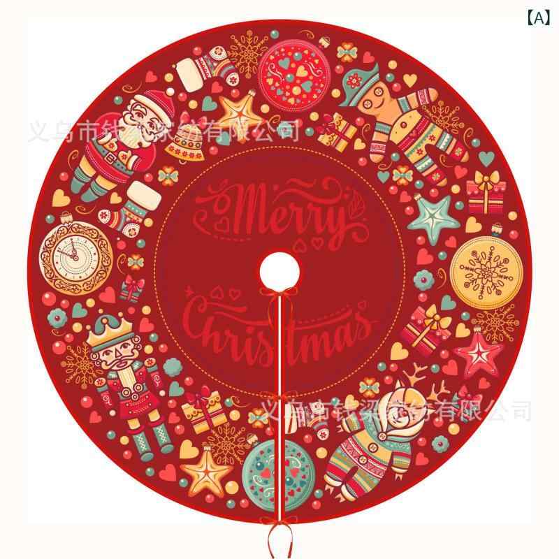 クリスマスツリースカート 装飾品 キャラクター柄 ポリエステル製 デジタル熱転写プリント モダン シンプル 90cm 120cm