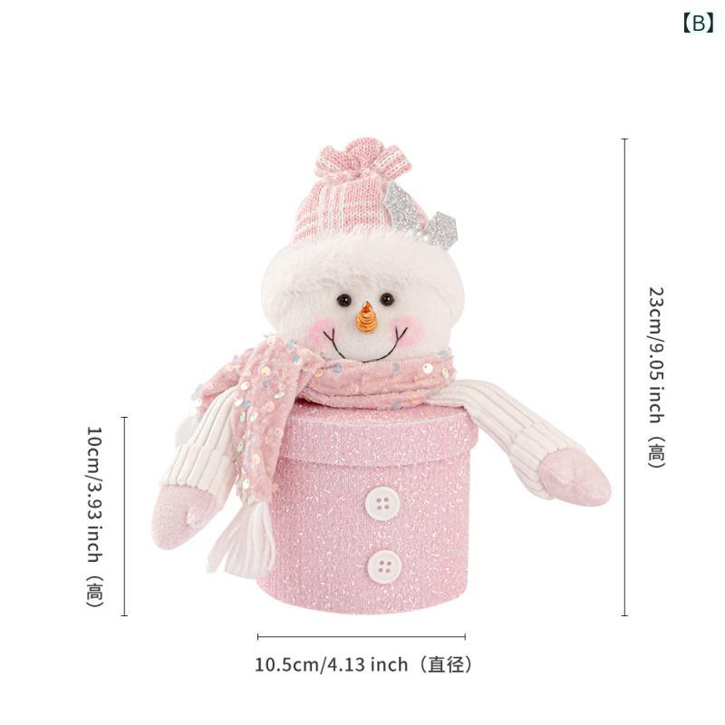 クリスマス飾り 子供向け かわいい ピンク スパンコール 布製 サンタ 雪だるま トナカイ ギフトボックス 菓子入れ キャンディポット オーナメント プレゼント クリスマス雑貨