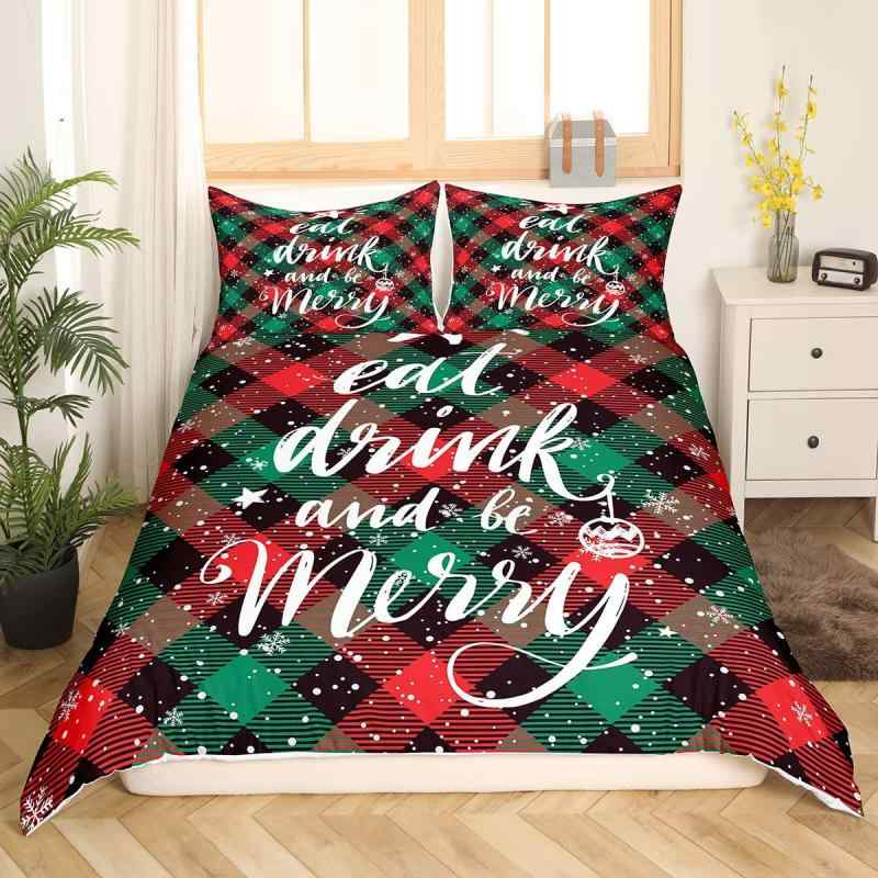 寝具 子供 大人 クリスマス 羽毛布団カバー 枕カバー 幾何学模様 格子柄 チェック柄 カラフル おしゃれ..