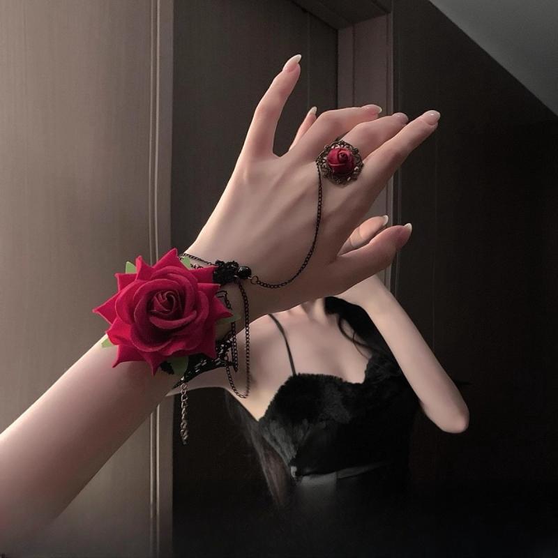 指輪 ブレスレット レディース 女性用 ダークレトロ ゴシック パンク ロリータ スイートクール レース ..